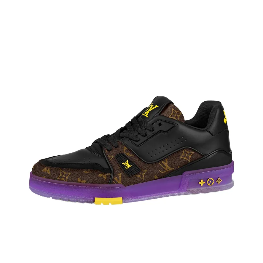 LOUIS VUITTON X Lakers Lv Trainers 'Brown Monogram With Black Purple'