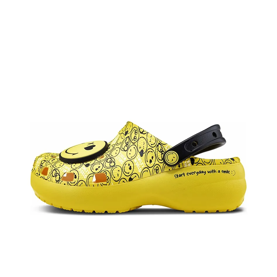 SMILEY x Crocs Classic Clog Sabo Женские Желтый Черный