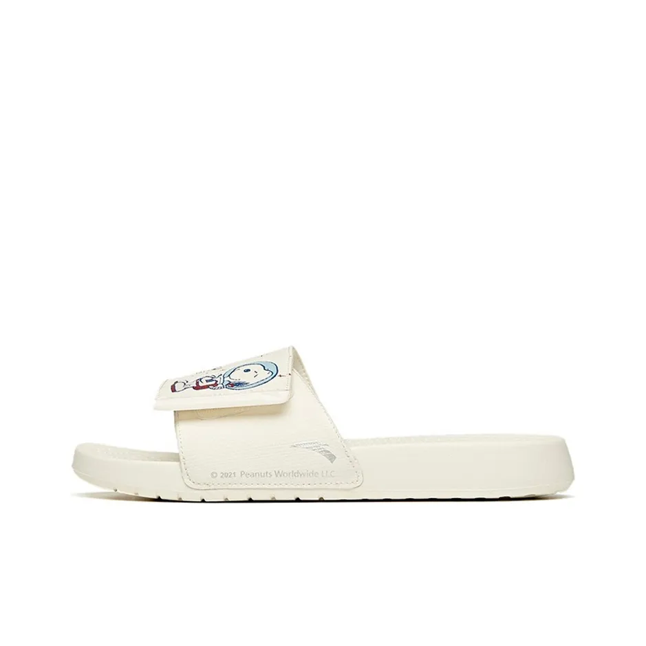 SNOOPY x Anta Life Collection Quiet Slide Slippers Women's White Blue