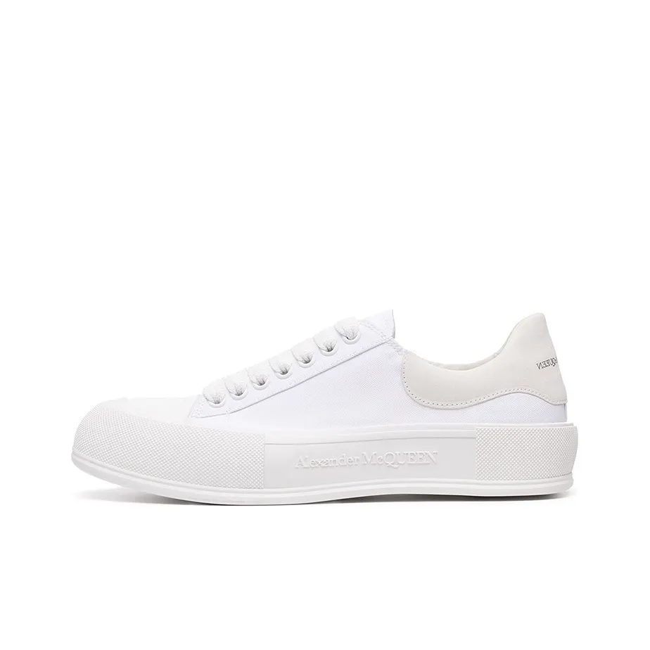 Alexander McQueen Deck Skate Plimsoll Lace Up White Women's