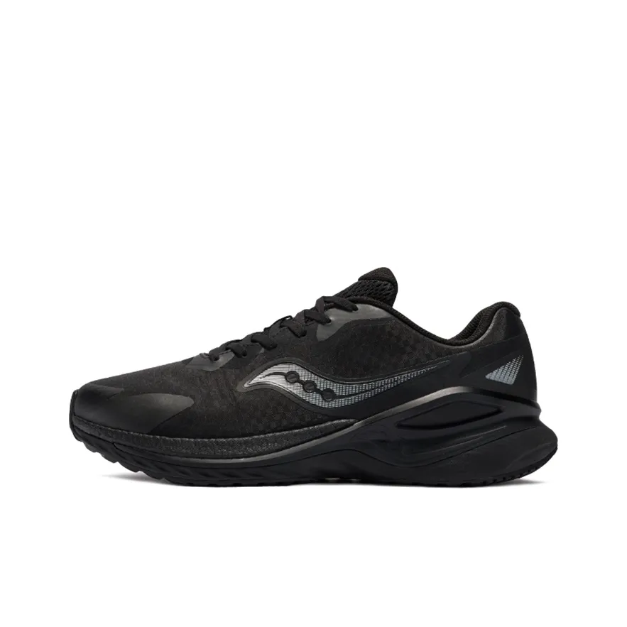 Saucony Phoenix Hybrid Firebird Cushioned Slip Resistant Low Top Running Shoes Men's Black