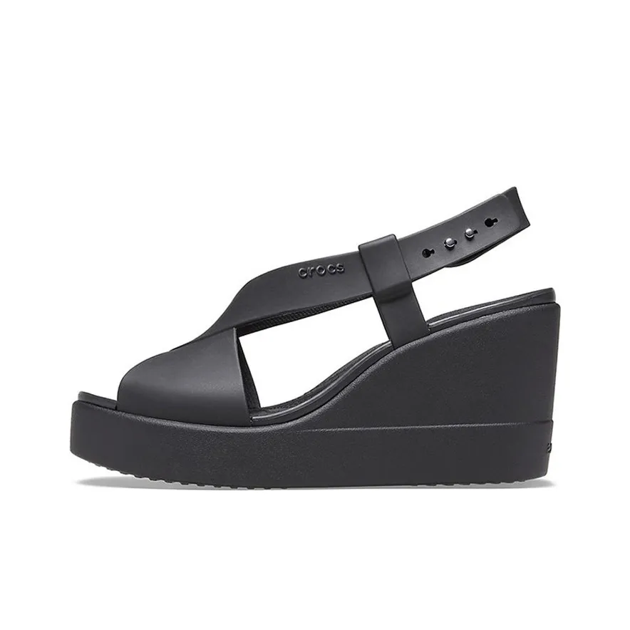 Crocs Brooklyn Cozy Non Slip Sports Black Sandals Women's