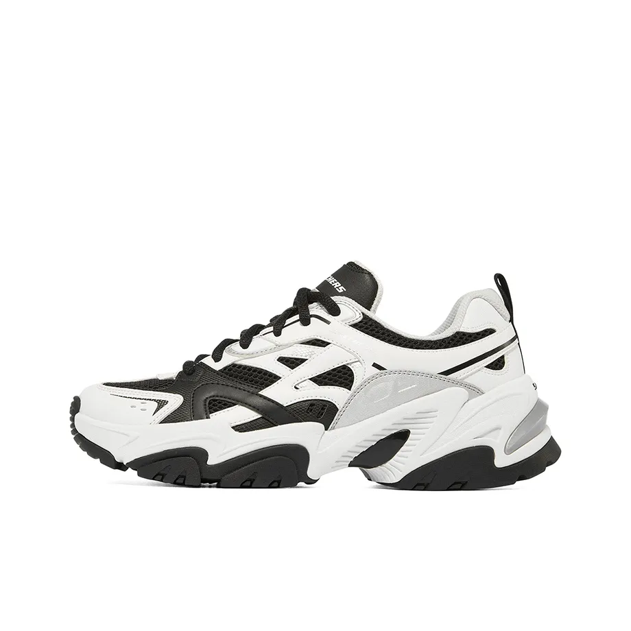 Skechers Stamina V2 Low Топ Повседневные Беговые Кроссовки Женские Черно-Белые