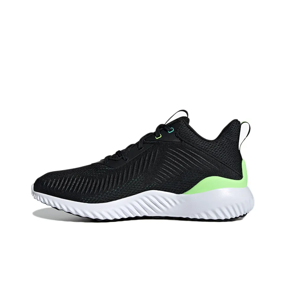 Adidas AlphaBounce Slip-Resistant и Breathable Низкий Топ Марафон Беговые кроссовки Унисекс Черный Зеленый