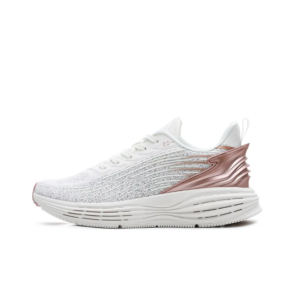 Erke Chi Pan Α Fle Low Top Running Shoes Women's White Champagne