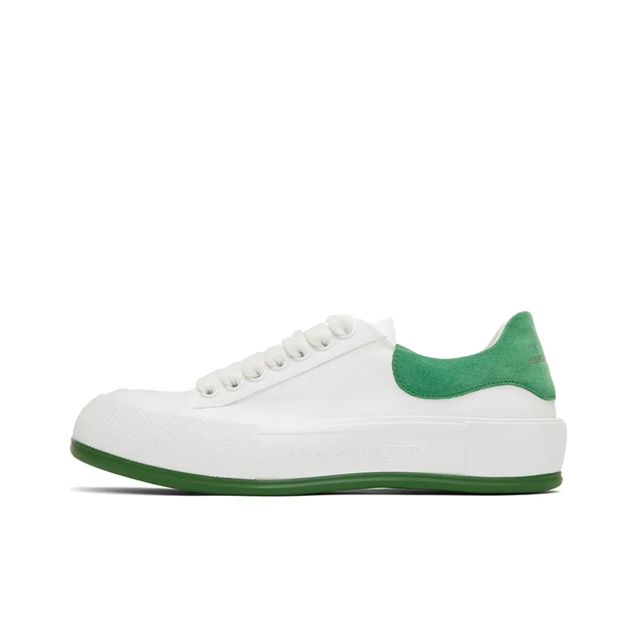 Alexander McQueen Deck Skate Plimsoll Lace Up 'White Green Suede'