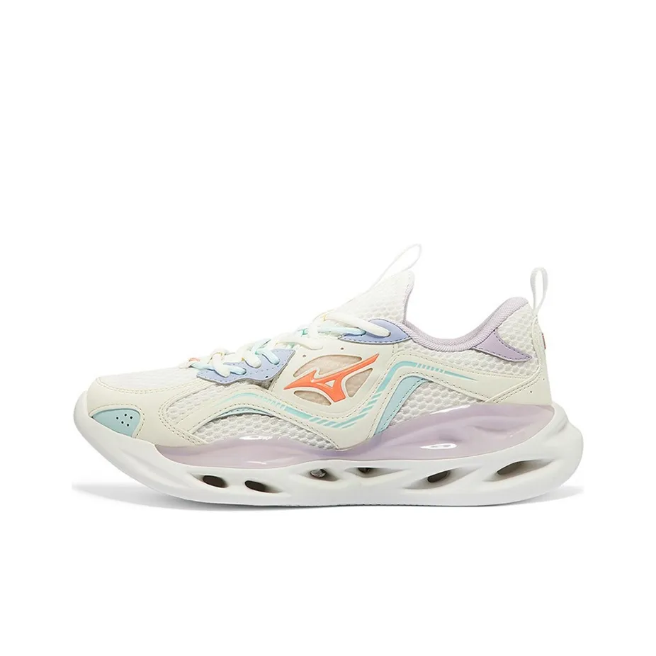Mizuno Shock Absorbers Slip-Resistant Abrasion-Resistant Breathable Low-Top Running Shoes Unisex White Blue Purple