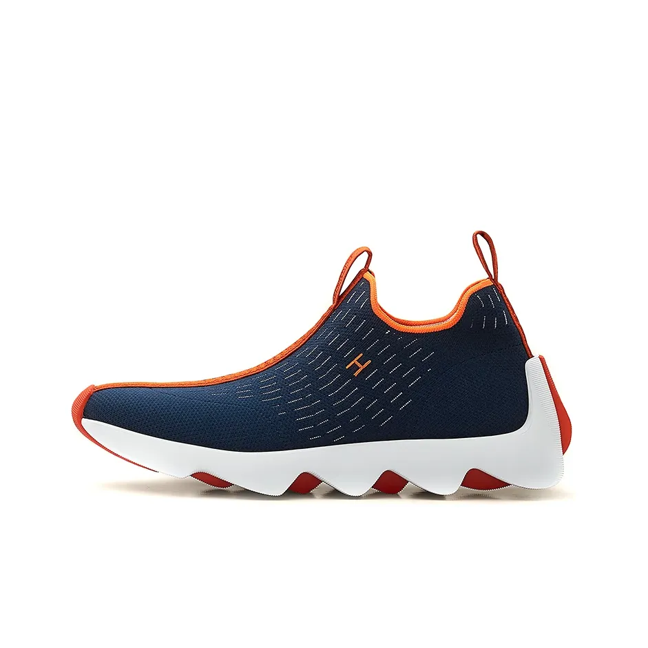 HERMES Eclair Shock Absorbers Slip Resistant Abrasion Resistant Low Top Casual Shoes Men's Marine Blue