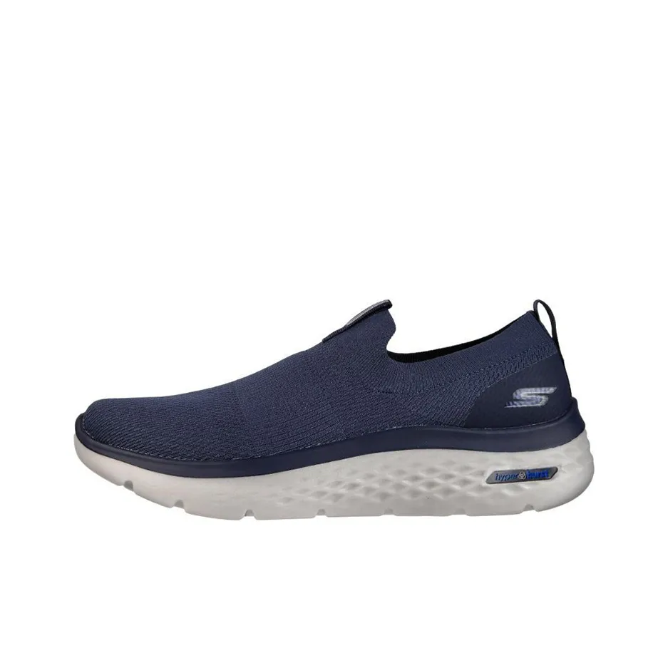 Skechers Go Walk Hyper Burst Cushioning Anti Slip Wear Resistant Breathability Low Top Casual Shoes Men's Marine Blue
