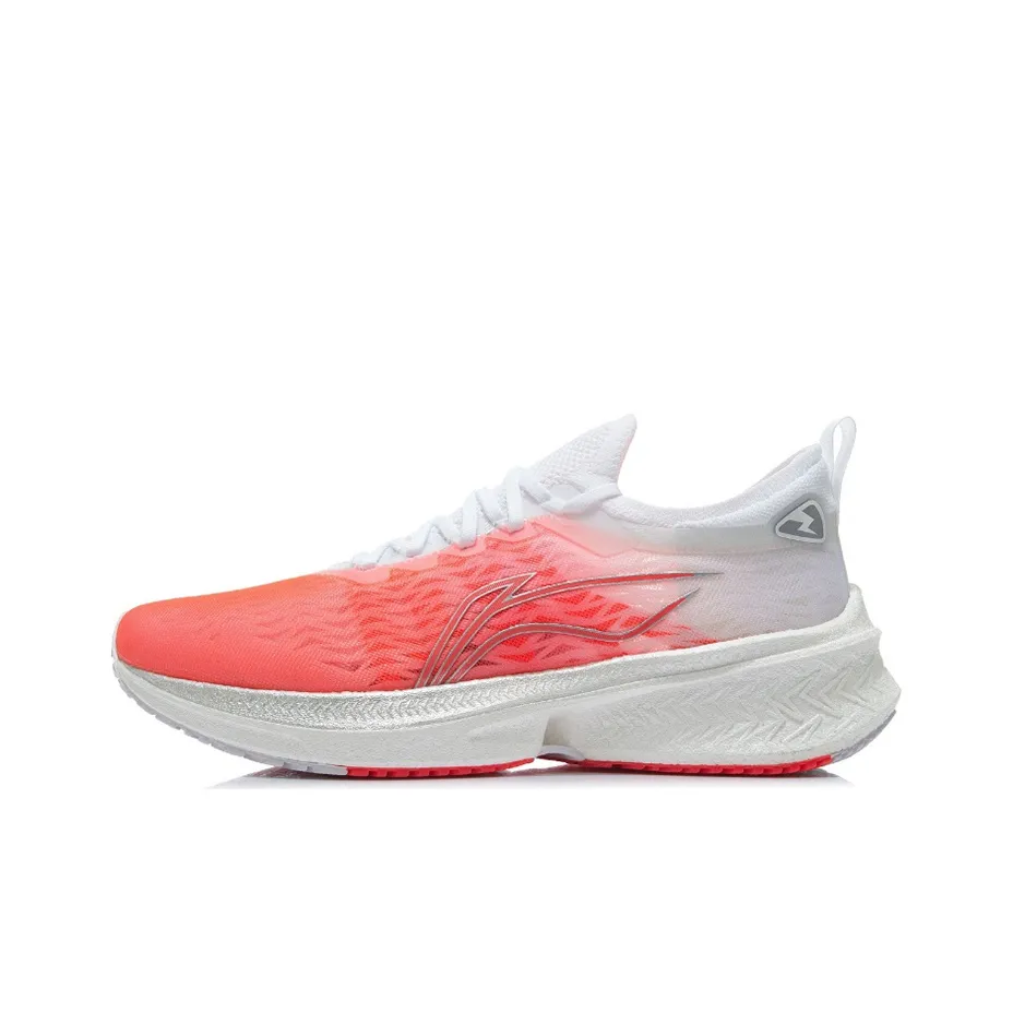 LiNing Feidian Discovery Anti Slip Wear Resistant Low Top Running Shoes Men's Fluorescent Fruit Red