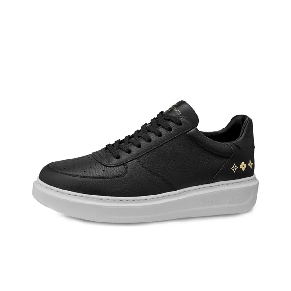 LOUIS VUITTON Beverly Hills Low Top Skateboard Shoes Men's Black