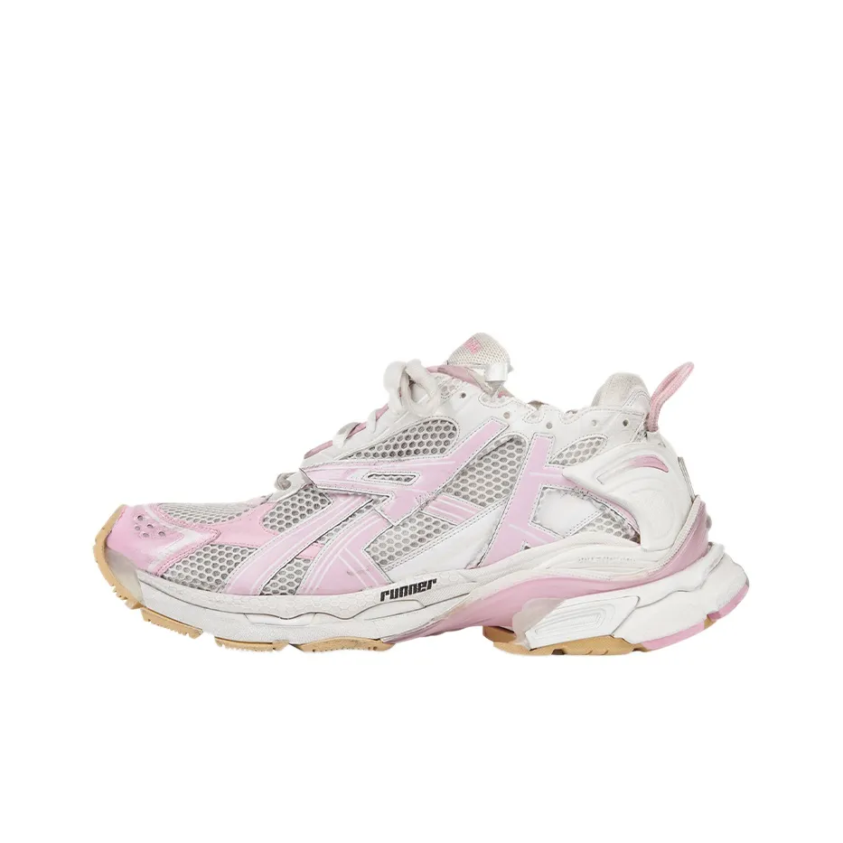 Balenciaga Runner Sneakers 'White Baby Pink Mesh And Nylon' Women's