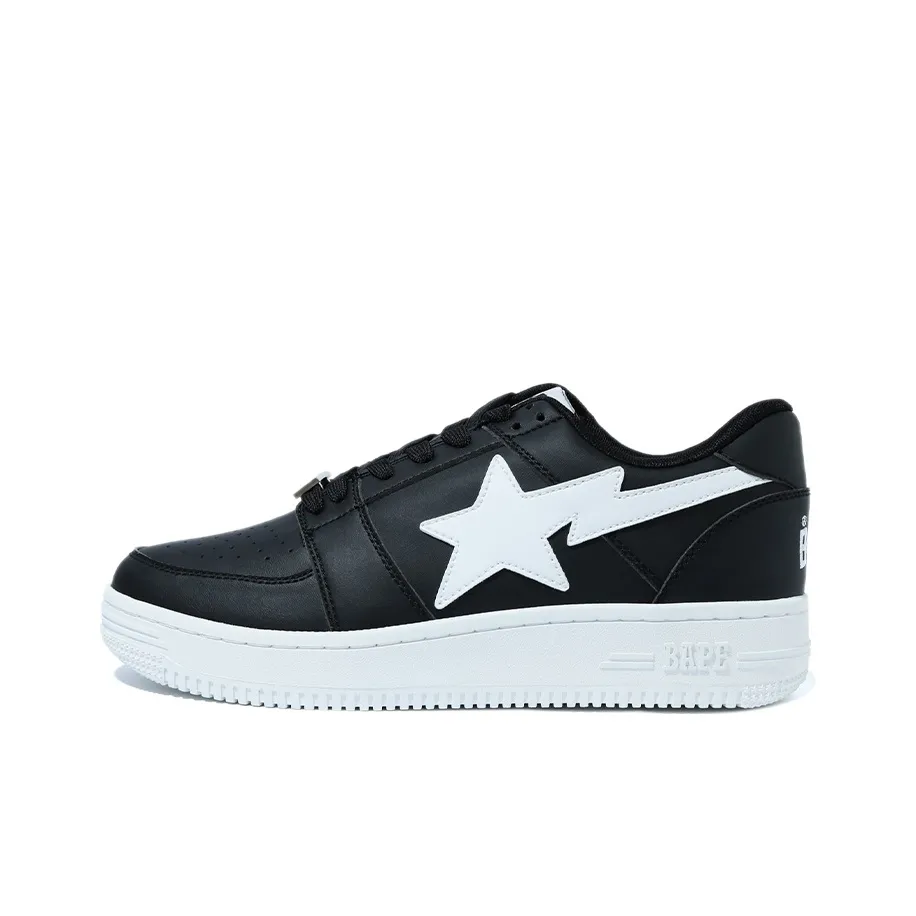 A BATHING APE STA Низкий Топ Стильный Скейтбординг Мужской Черный Белый