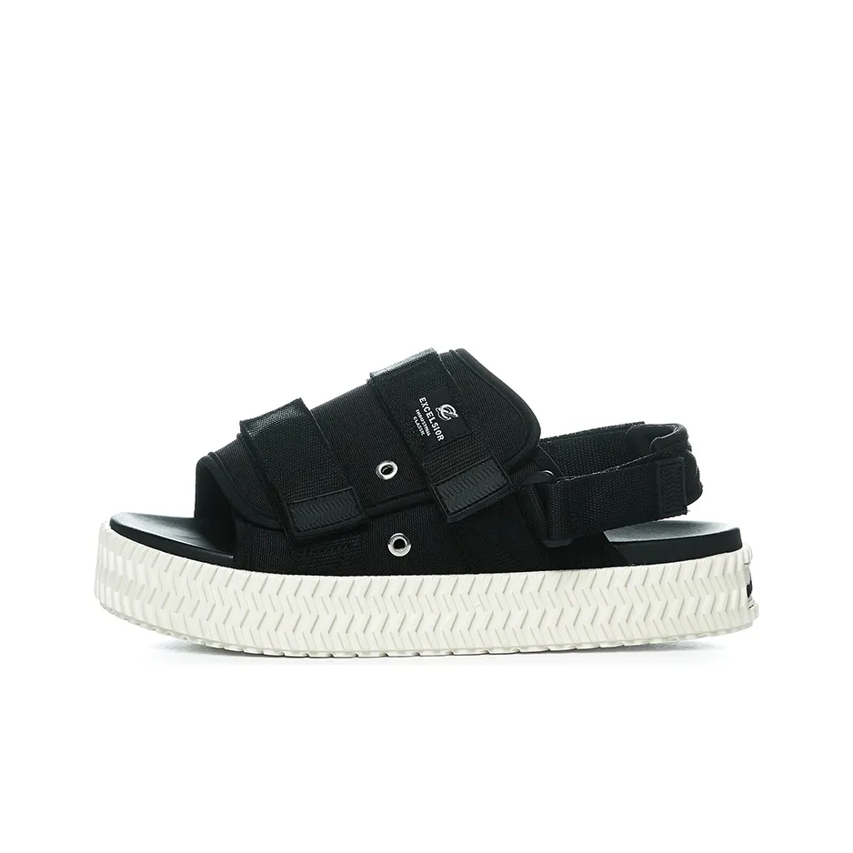 EXCELSIOR Печенье Обувь BOLT Сандалии Наклеенный Платформа One Ремень Сандалии Унисекс Угольно-черный