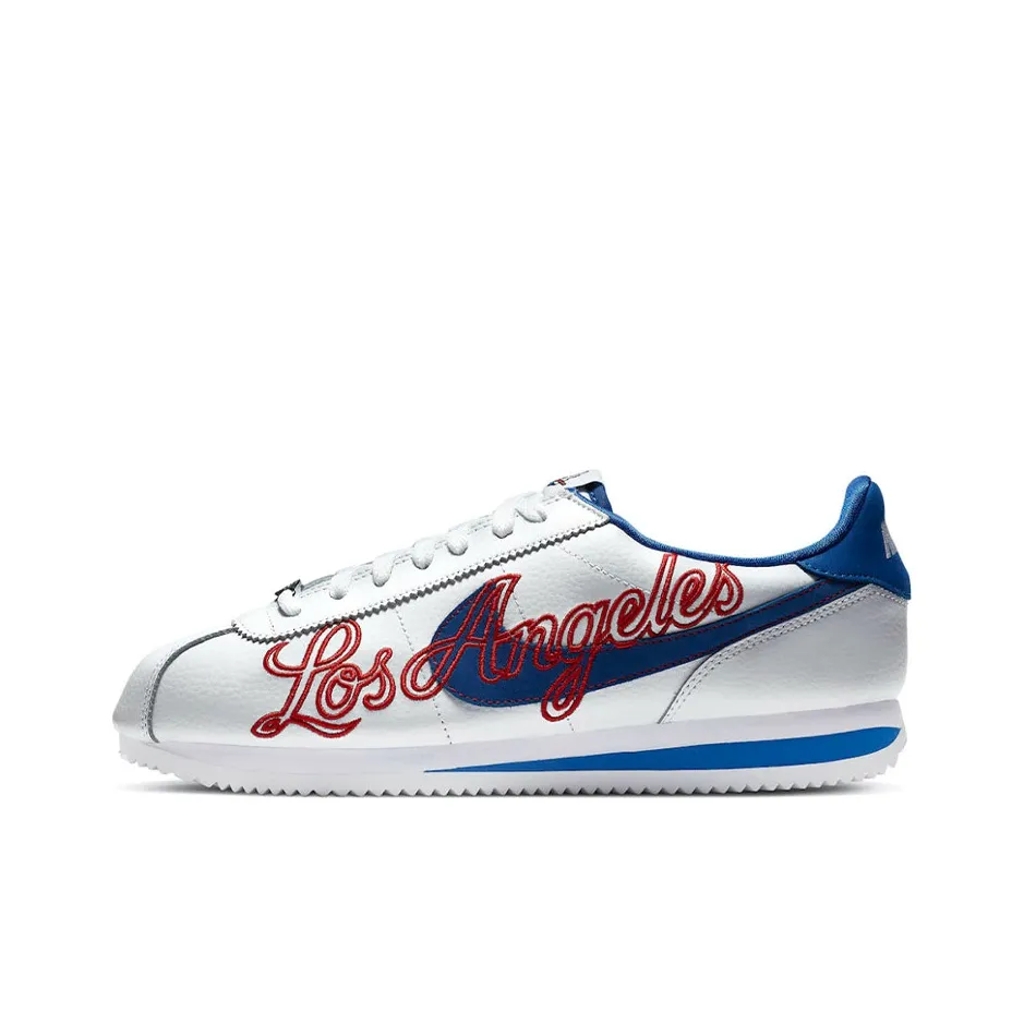 Nike Cortez Shock Absorbers Slip-resistant Abrasion-resistant Low Top Training Running Shoes Unisex White Blue Red Найк Кортез Шок Абсорберз Слип-Резистент Абразион-Резистент Низкий Топ Тренировочные Беговые Кроссовки Унисекс Белый Синий Красный