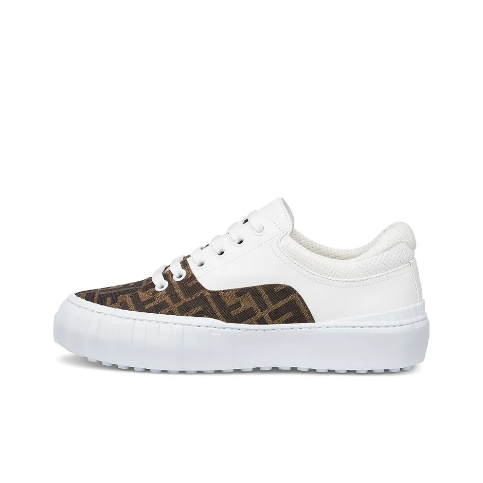 FENDI Force Lace-Up Sneaker 'White Brown'