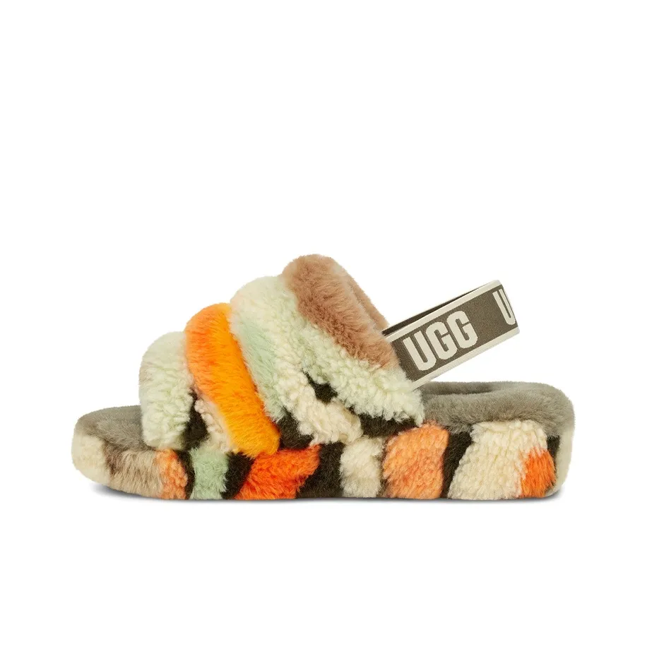 UGG Fluff Yeah Slide Cali Collage 'Olive Green' Women's