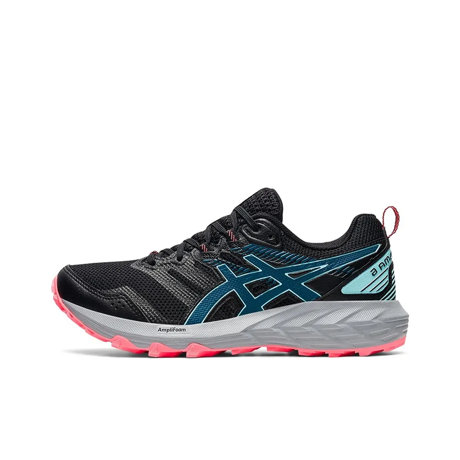 ASICS Gel Sonoma 6 Дышащий Легкий Устойчивый к истиранию Амортизация Низкий Топ Беговые кроссовки Женские Черный Серый