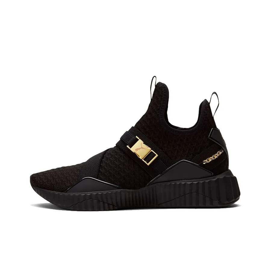 PUMA Defy Mid Top Athletic Shoes Women's Black Gold