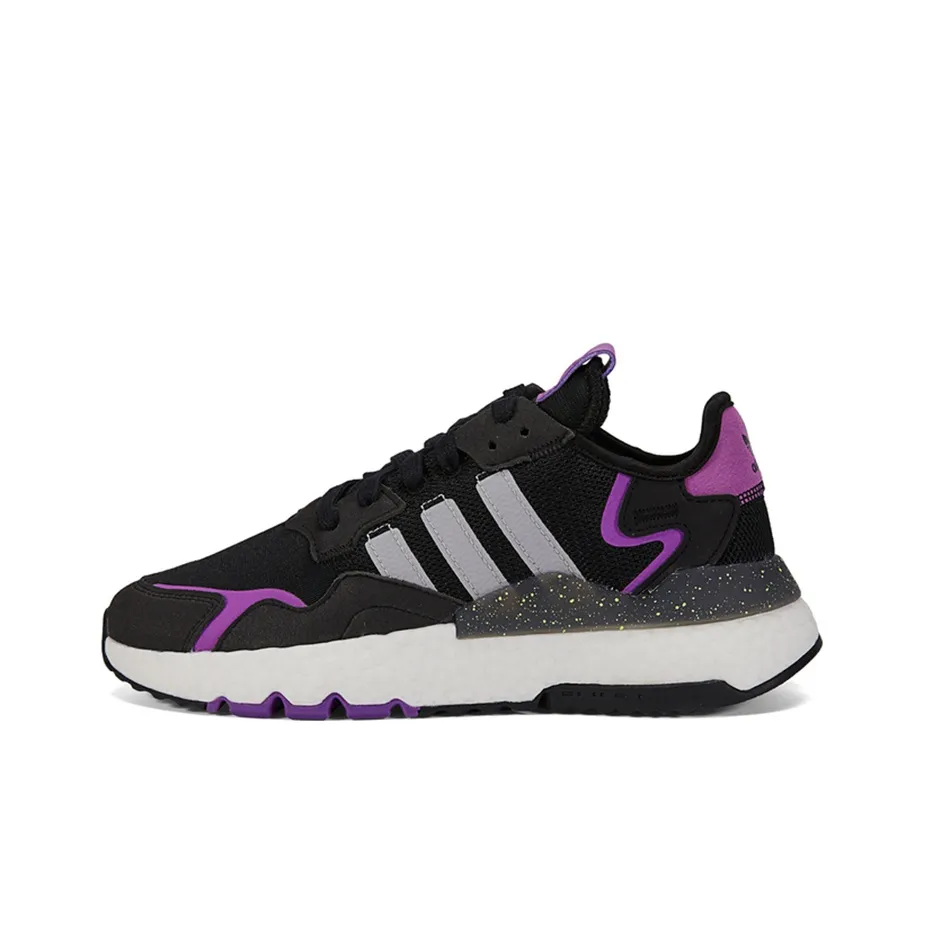 Adidas Originals Nite Jogger Устойчивый к истиранию низкий топ кэжуал женский черный фиолетовый