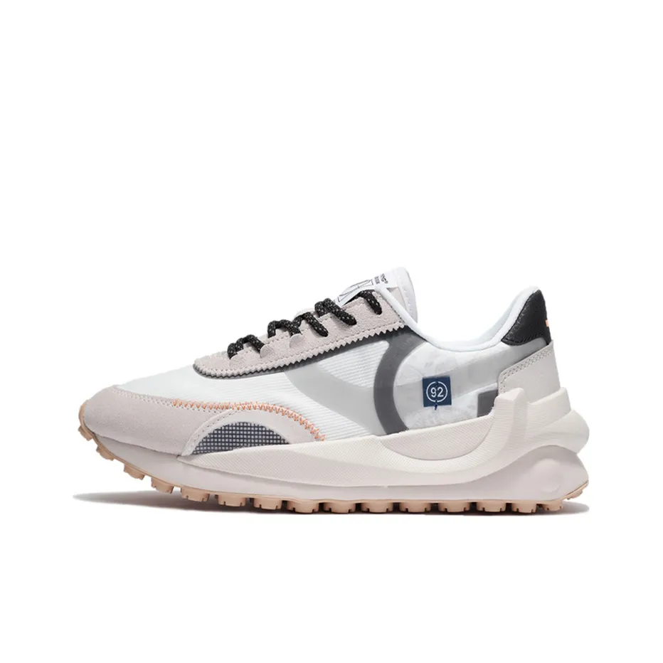 LINING Износостойкие Дышащие Низкие Кроссовки для Бега Женские Белые Серые