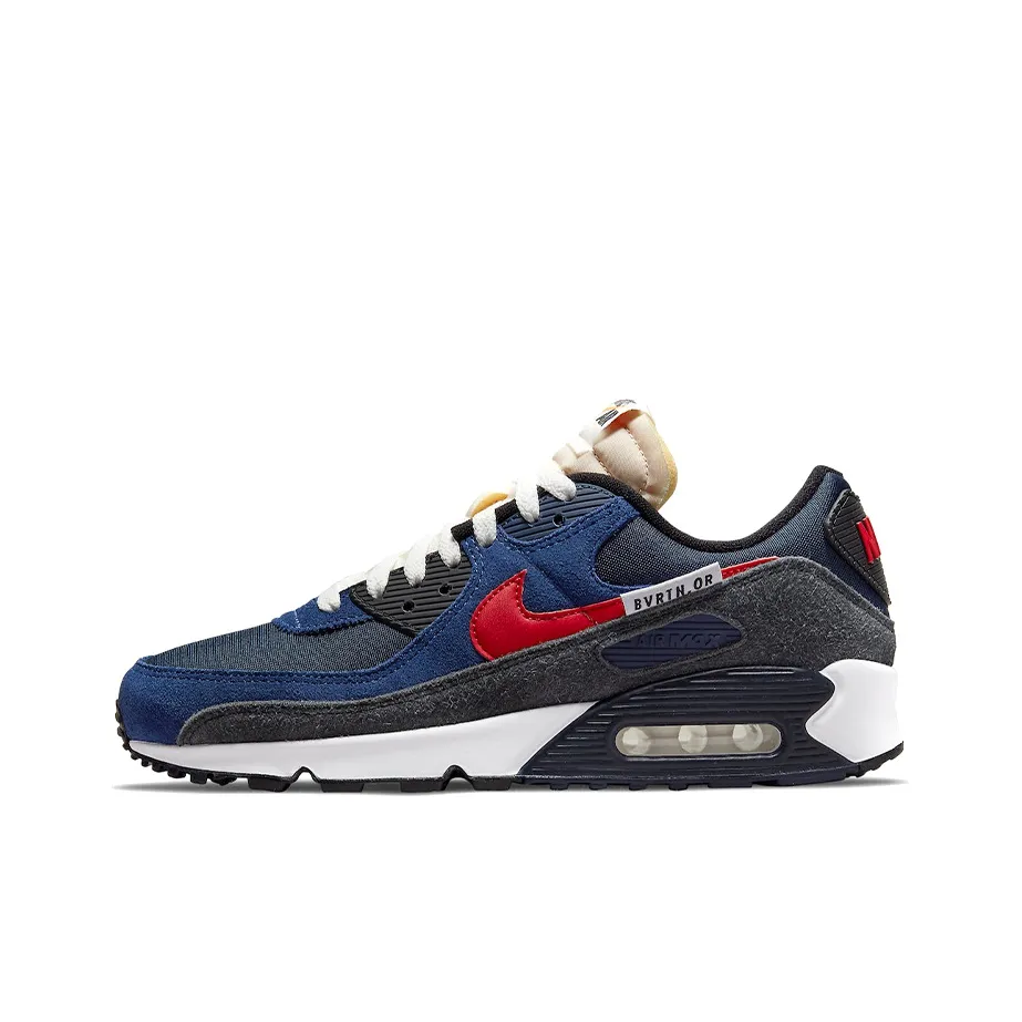 Nike Air Max 90 Running Shoes Men Low Top Blue/Red