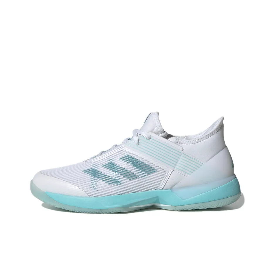 Parley x Adidas Adizero Ubersonic 3 Устойчивые к истиранию Низкие Кроссовки для тенниса Женские Белые Синие