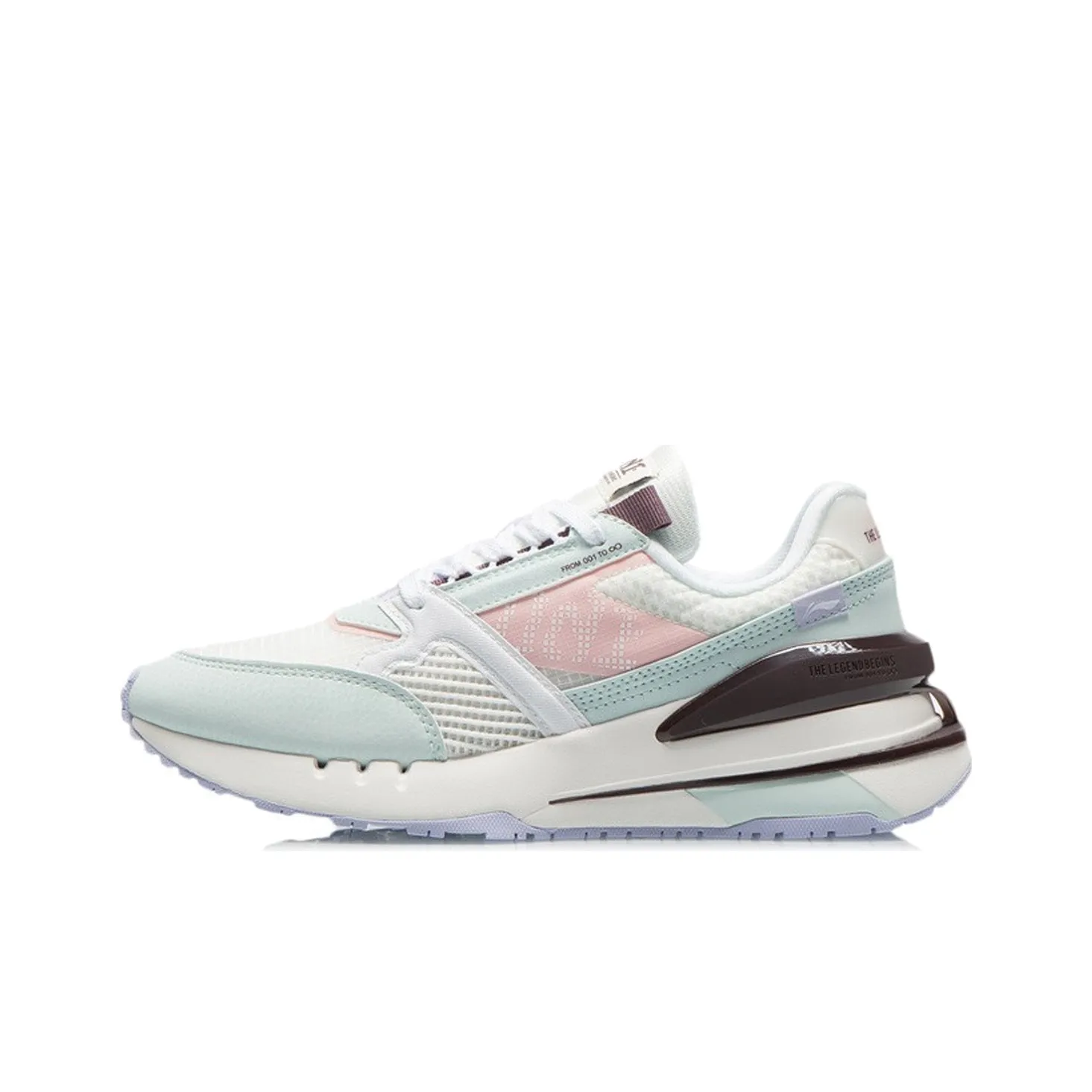 LiNing Anti Slip And Wear Resistant Lightweight Low Top Running Shoes Women's White Blue