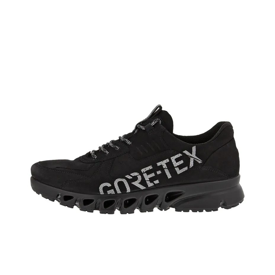 Ecco Multi Vent Gore Te Cushioning, Slip Resistant, And Abrasion Resistant Low Top Athletic Shoes Men's Black