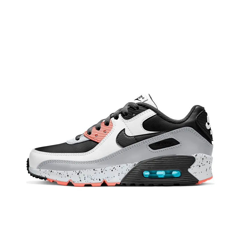 Nike Air Max 90 Leather White Turf Orange Speckled GS