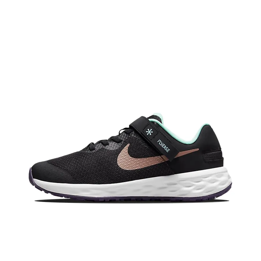 Nike Revolution 6 FlyEase GS 'Black Metallic Red Bronze'