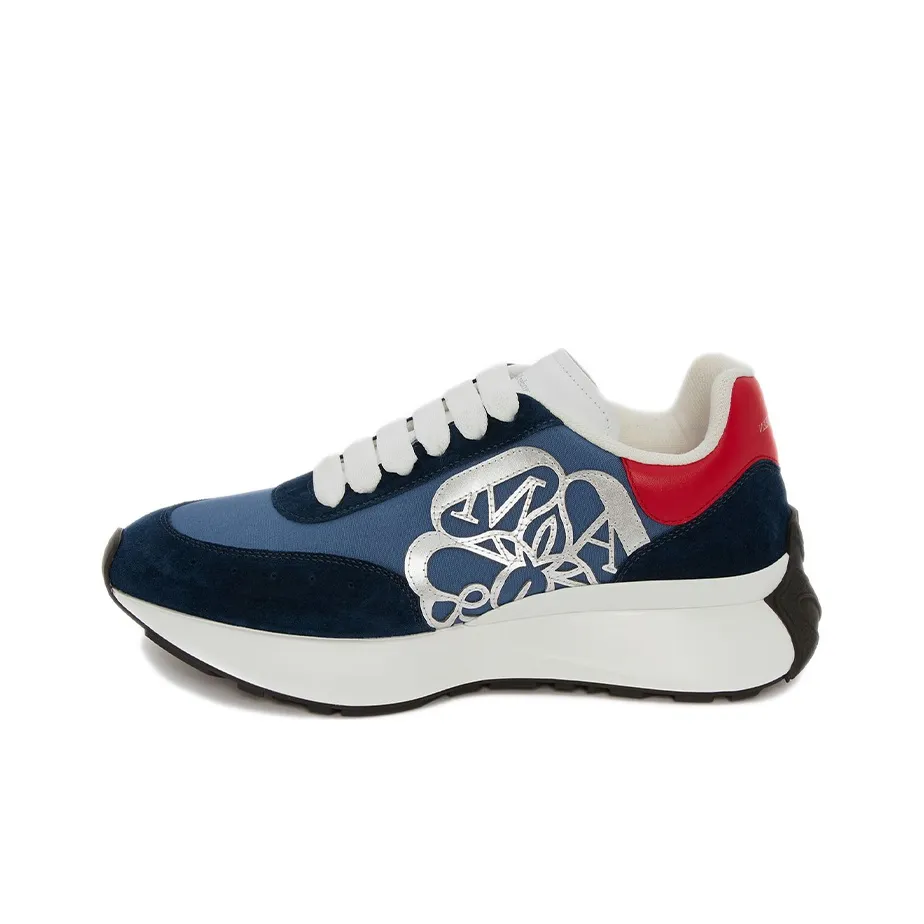 Alexander McQueen Sprint Runner Navy Red Silver tone Women's