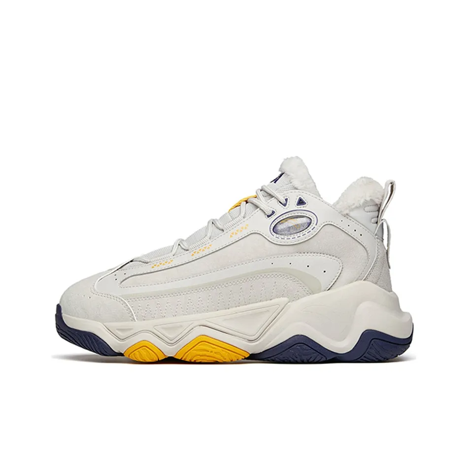 ANTA Life Collection Casual Shoes Men High Top Shade 1 Gray/Ginger Yellow/Spectrum Purple