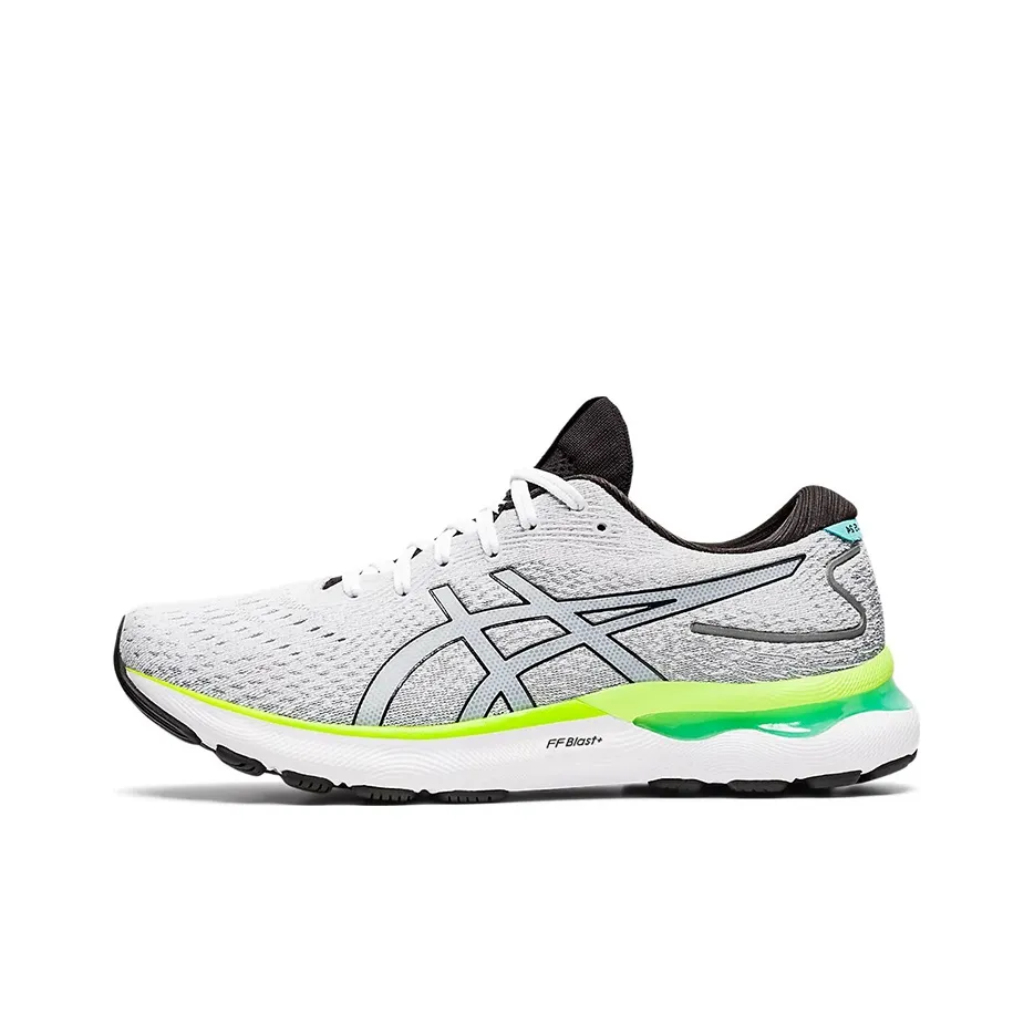 Asics Gel Nimbus 24 White Black Lime Green