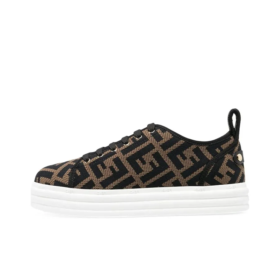 FENDI Tech Fabric Flatform Brown Women's