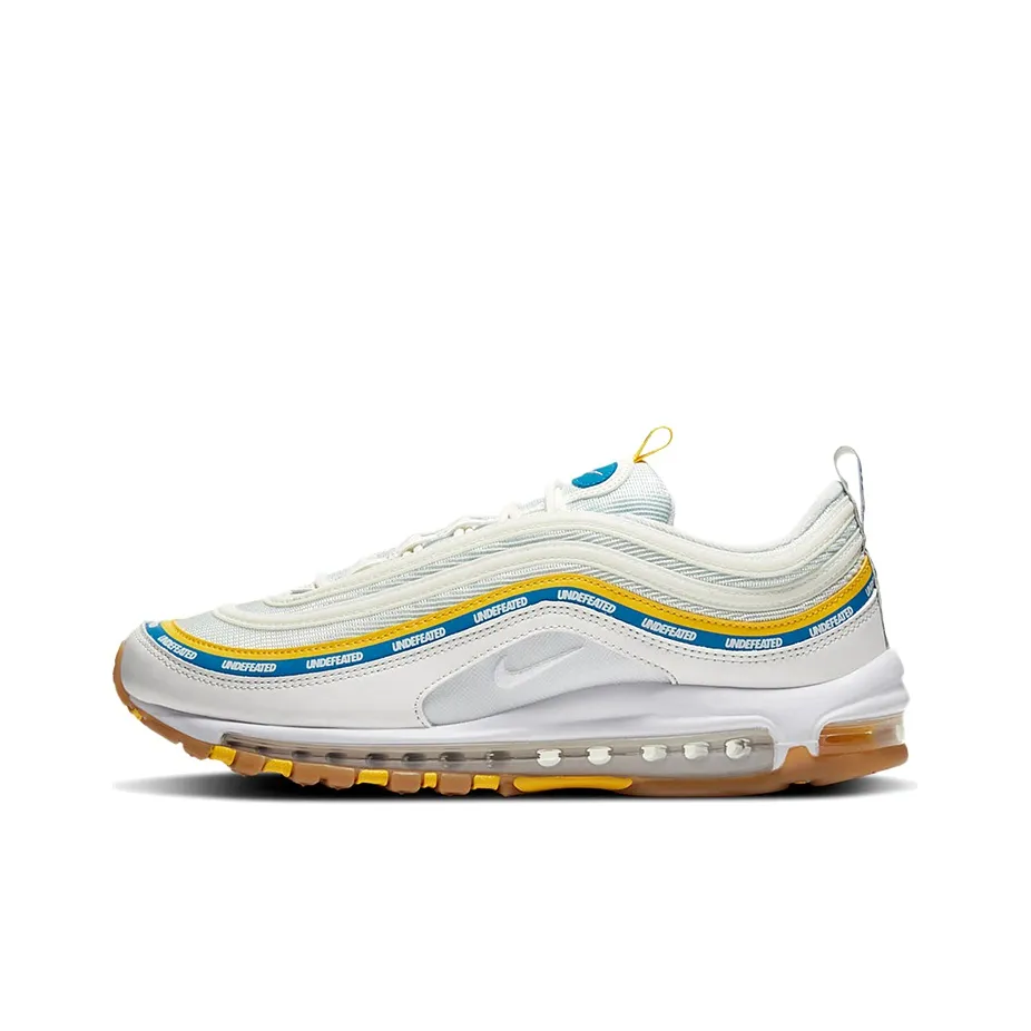UNDEFEATED x Nike Air Max 97 Low Топ Air Cushion Повседневные Беговые кроссовки Унисекс Белый Желтый Синий