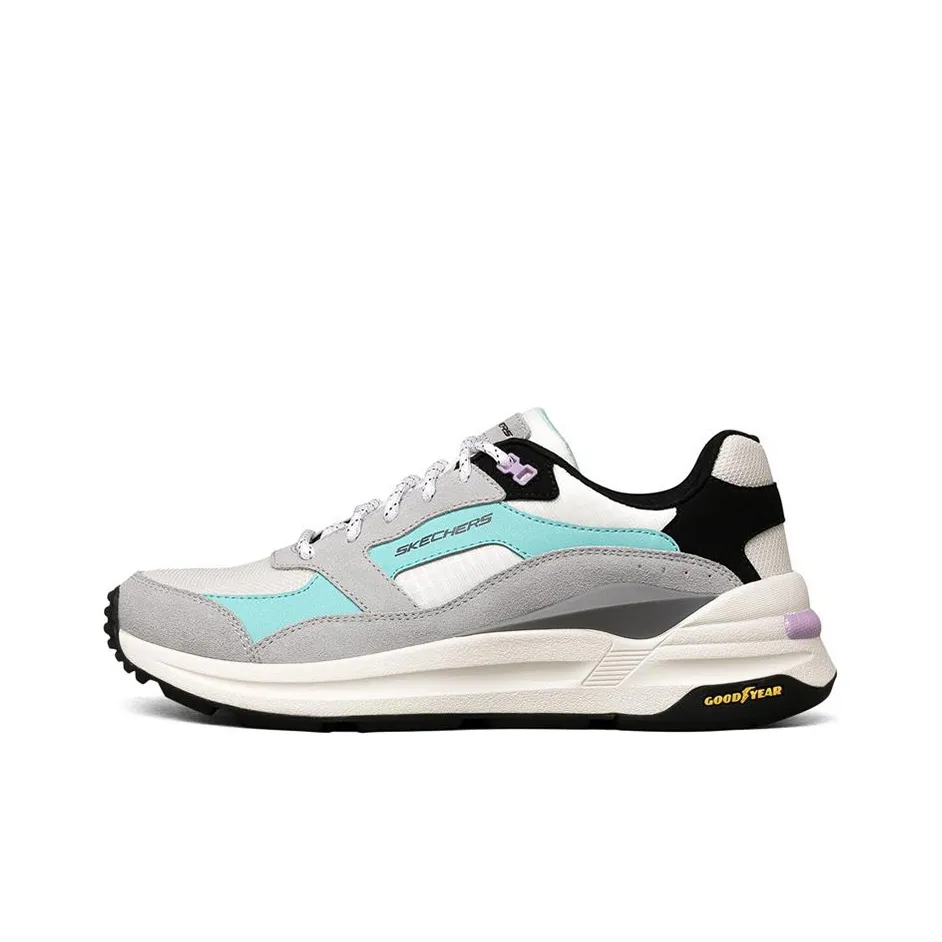 Skechers Global Jogger Износостойкие Дышащие Низкие Беговые кроссовки Женские Белые Синие