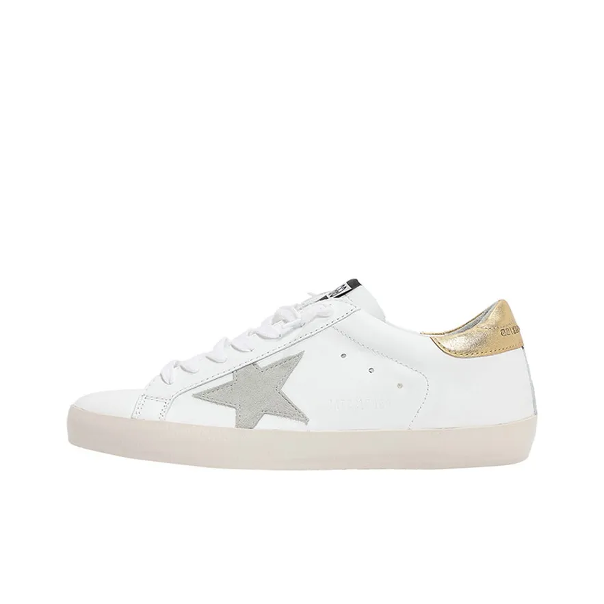 Golden Goose Super Star Stylish Skateboarding Shoes Men's White Gold