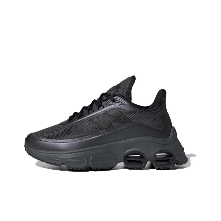 Adidas Quadcube Slip Resistant Abrasion Resistant Breathable Low Top Marathon Running Shoes Women's Black Adidas Quadcube противоскользящие устойчивые к истиранию дышащие низкие кеды для бега на длинные дистанции женские черные