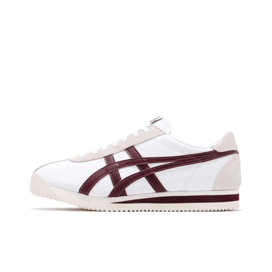 Onitsuka Tiger Corsair Slip Resistant Abrasion Resistant Низкий Топ Повседневные Беговые кроссовки Унисекс Белый Красный