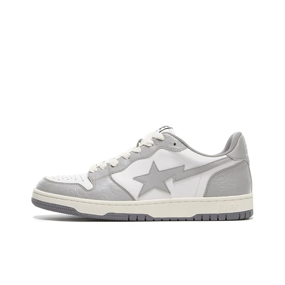 A BATHING APE Court Sta Low 'White Gray'