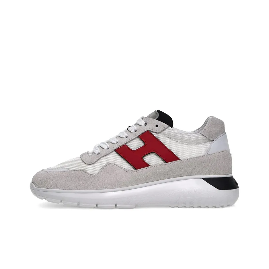 HOGAN Interactive³ Shock Absorbers Slip Resistant Abrasion Resistant Low Top Sports Casual Shoes Men's Gray Red