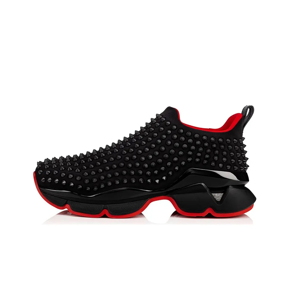 CL Abrasion Resistant Low Top Casual Shoes Men's Black Red
