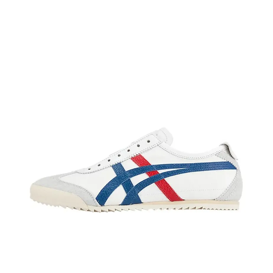 Onitsuka Tiger MEXICO 66 Устойчивый к истиранию Низкий Топ Casual Унисекс Белый Красный Синий
