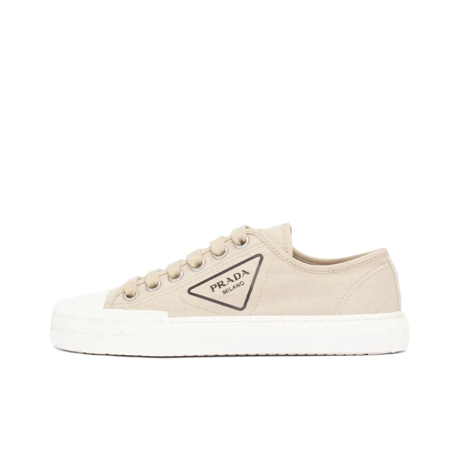 PRADA Canvas Shoes Women's Low Top Gray Ropes