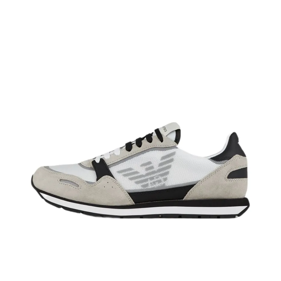 EMPORIO ARMANI Cushioning Anti Slip And Wear Resistant Low Top Casual Shoes Men's Ecru