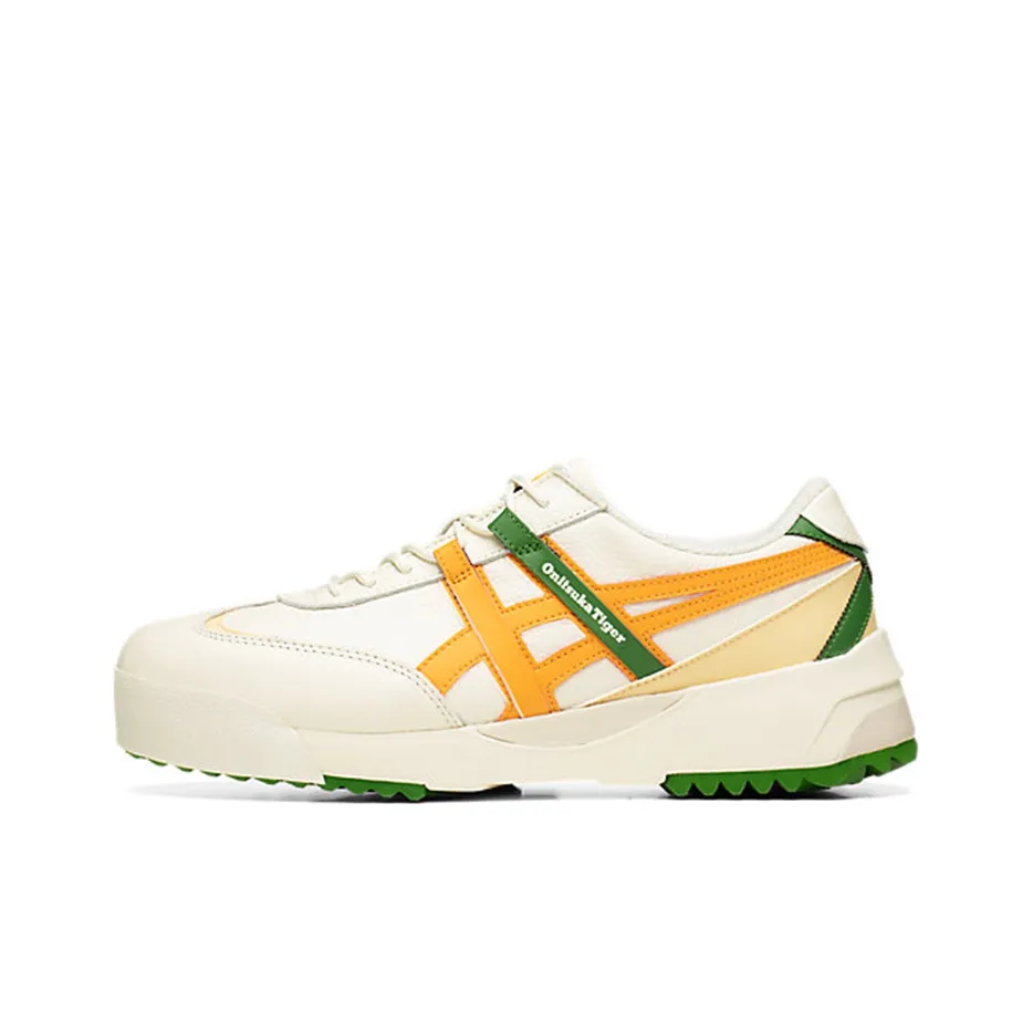 Onitsuka Tiger Delegation Устойчивый к истиранию Низкий Топ Casual Унисекс Бежевый Желтый Зеленый
