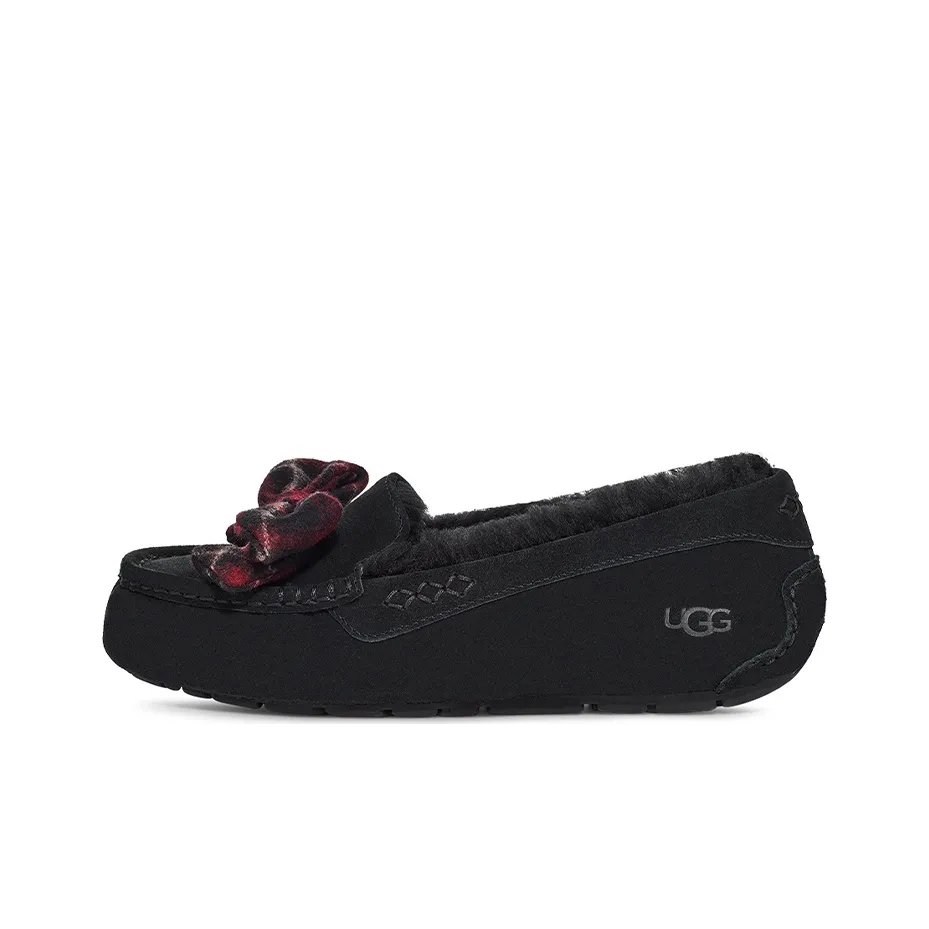 UGG ANSLEY Клетка Арочный Ущеточный Теплоизоляционный Низкий Верх Спортивная Повседневная Обувь Женская Черная