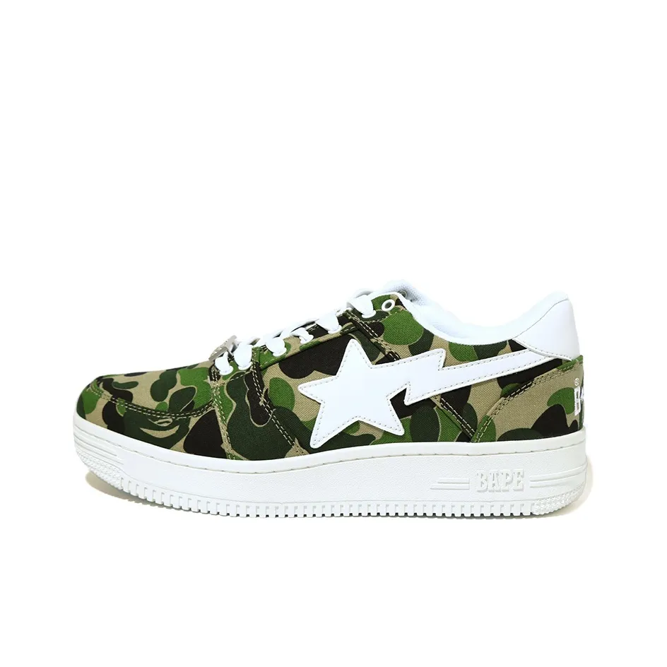 A BATHING APE ABC Camo BAPE STA Низкий Топ Стильный Скейтбординг Мужской Камуфляж Зеленый