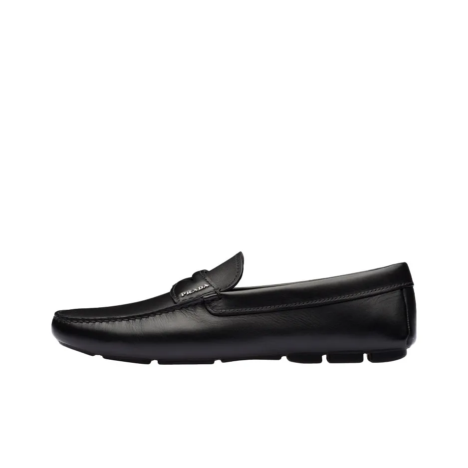 PRADA Leather Slip-on Loafers